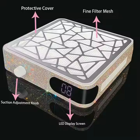 Aspirateur électrique rechargeable blanc avec strass