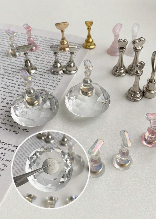 Base de décoration cristal transparent + 5 supports