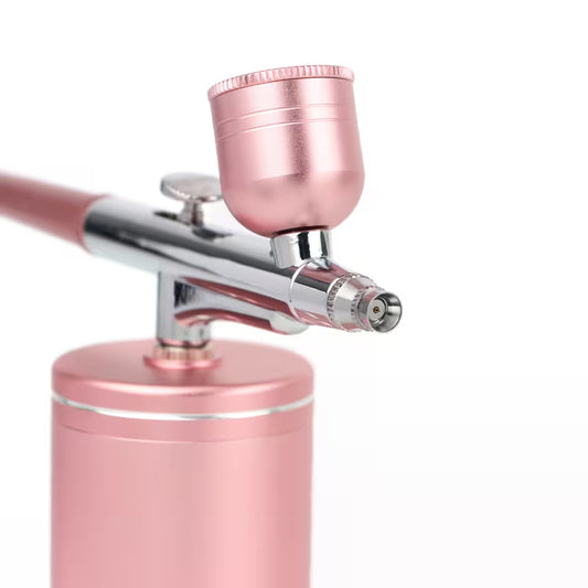 Aérographe portable avec compresseur – rose métallisé