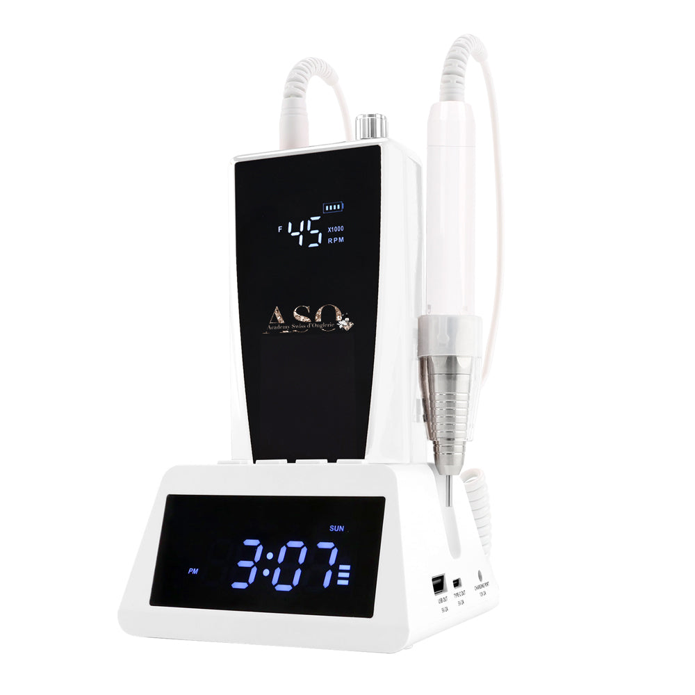 Ponceuse électrique rechargeable 45 000 RPM, blanche