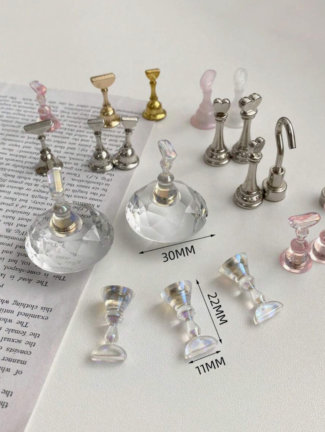 Base de décoration cristal transparent + 5 supports