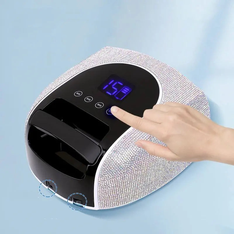 Lampe UV/LED rechargeable sans fil – blanche avec strass (Copie)