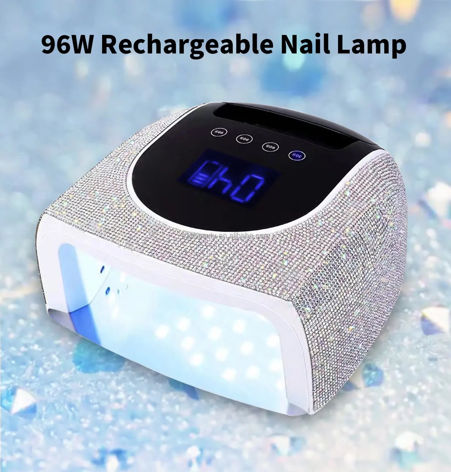 Lampe UV/LED rechargeable sans fil – blanche avec strass (Copie)