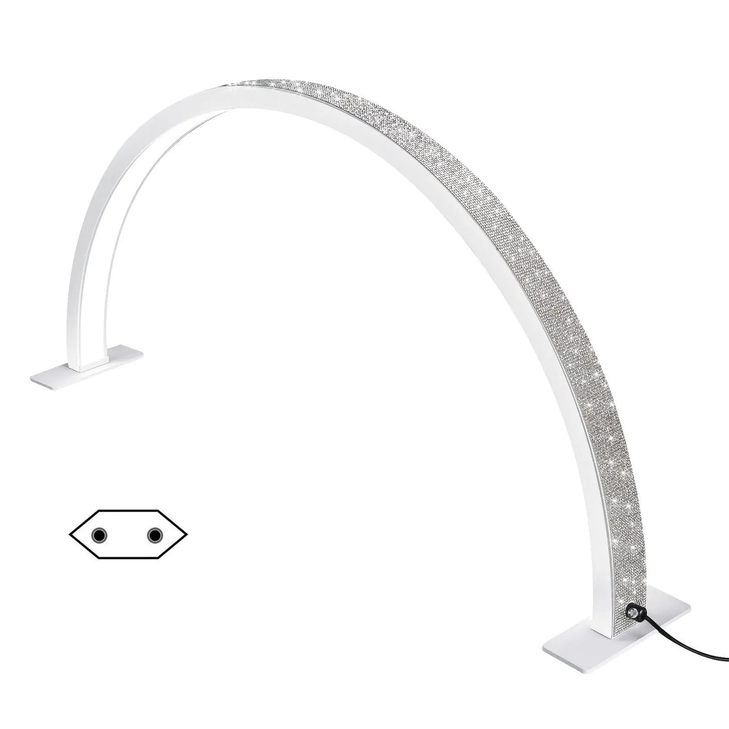 Lampe LED arche demi-lune, strass blanche