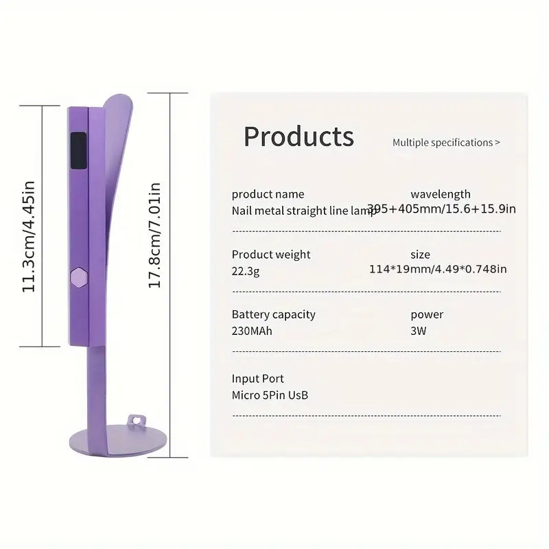 Mini lampe LED  – pose américaine sur pied, violet