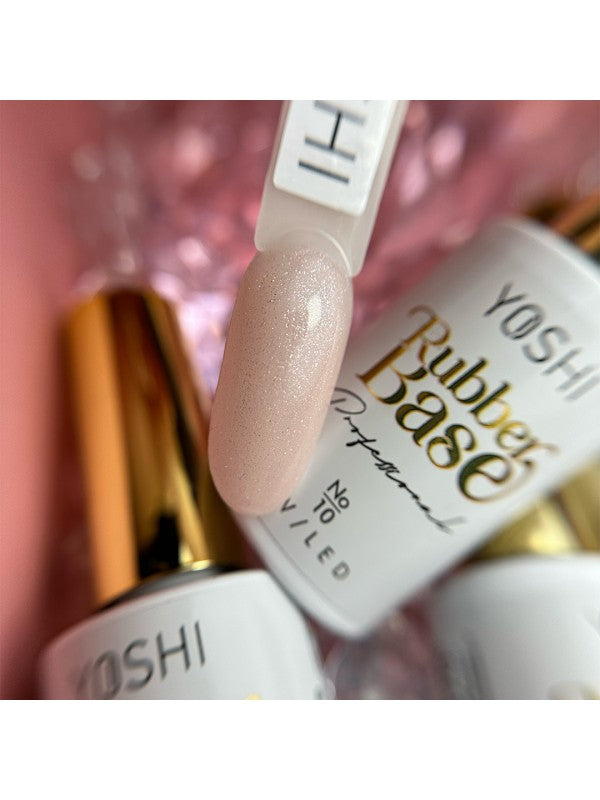 Rubber Base No 10 glitter peach - 10 ml