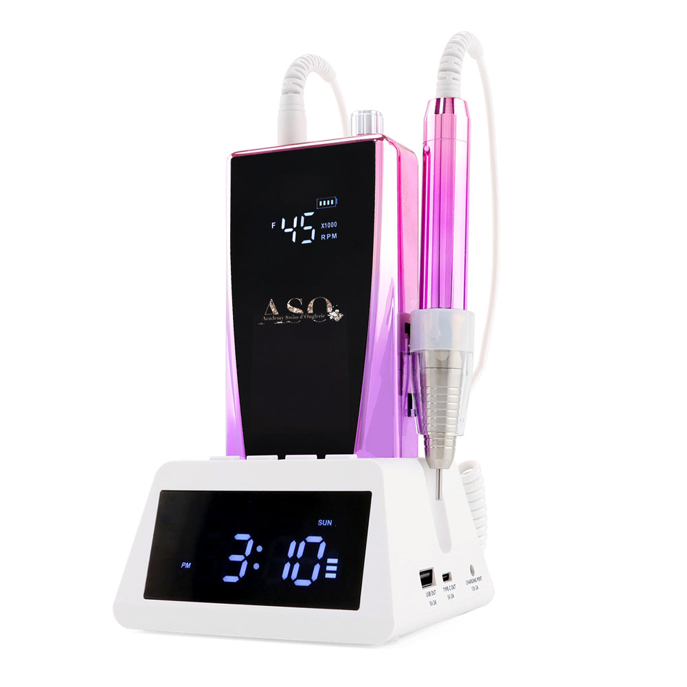 Ponceuse électrique rechargeable 45 000 RPM, rose